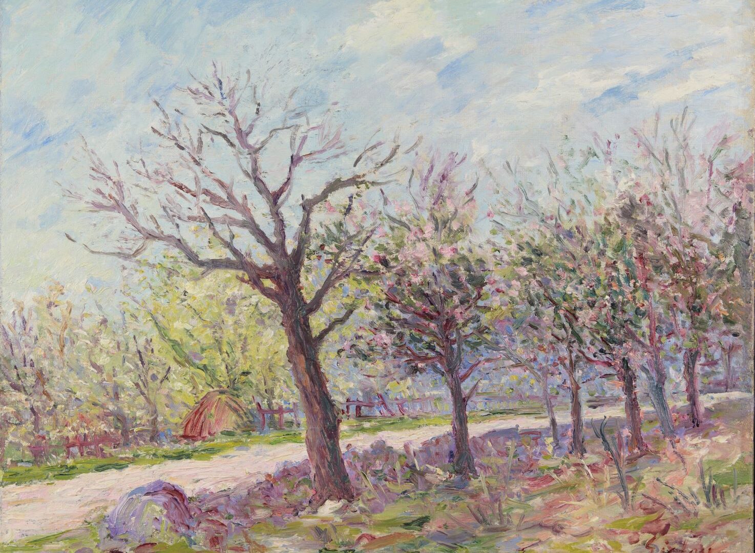 Alfred Sisley, Springtime in Moret-sur-Loing, 1890. Oil on canvas. SBMA, Bequest of Leslie L. Ridley-Tree